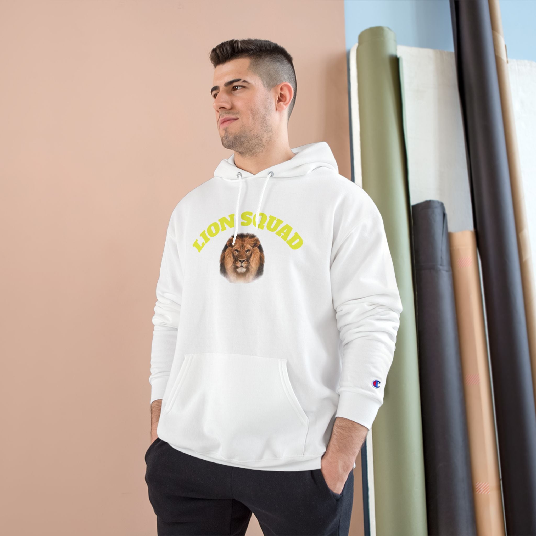 Lion Squad Hoodie — Lion Face Graphic Champion Hoodie