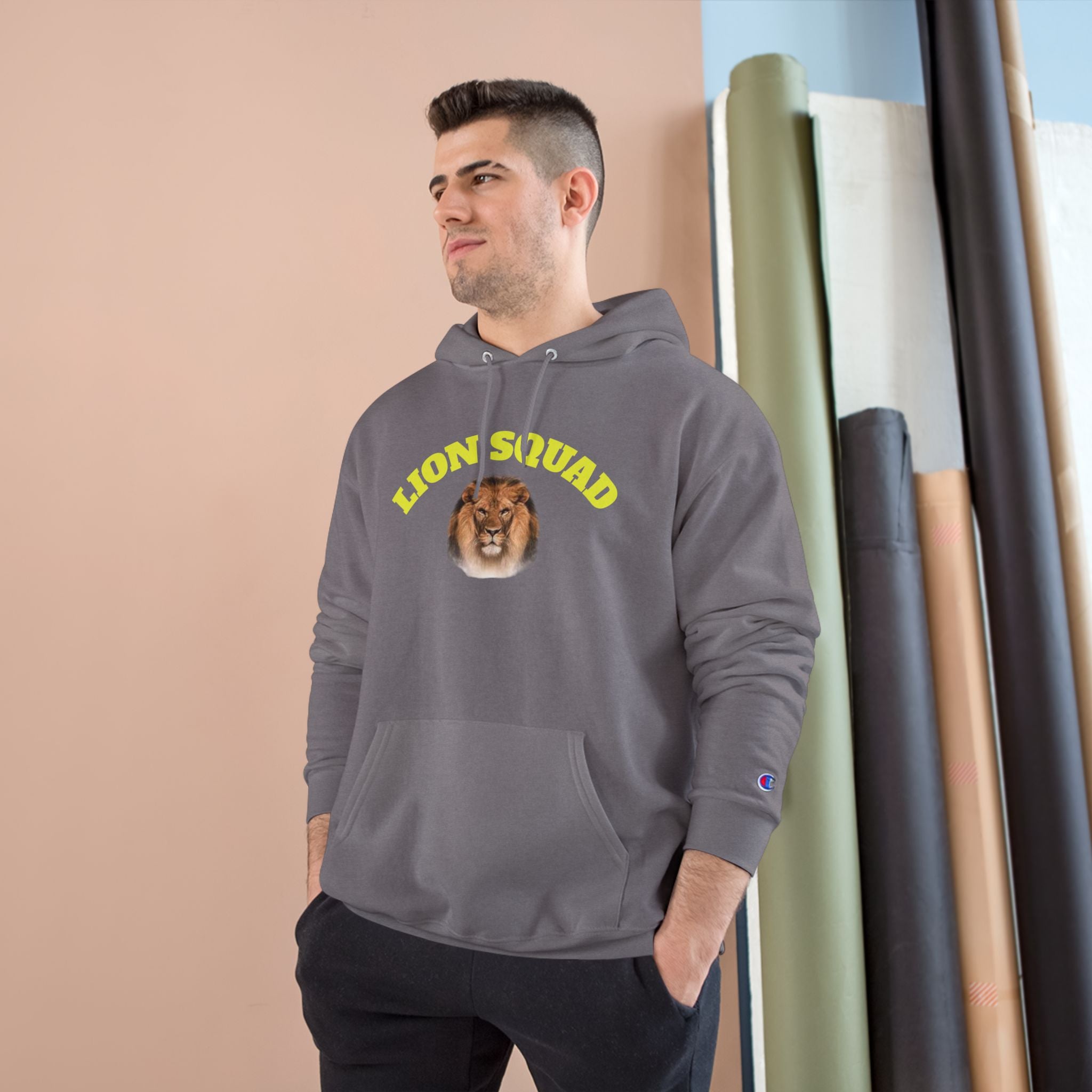 Lion Squad Hoodie — Lion Face Graphic Champion Hoodie