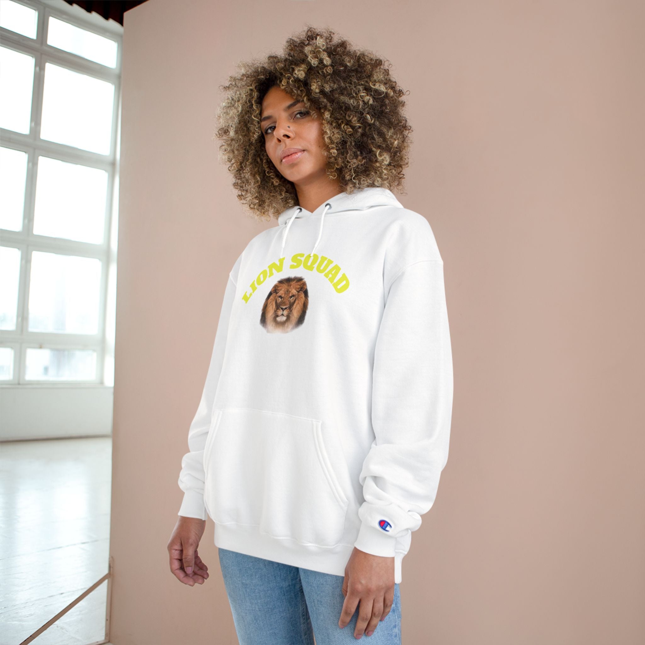 Lion Squad Hoodie — Lion Face Graphic Champion Hoodie