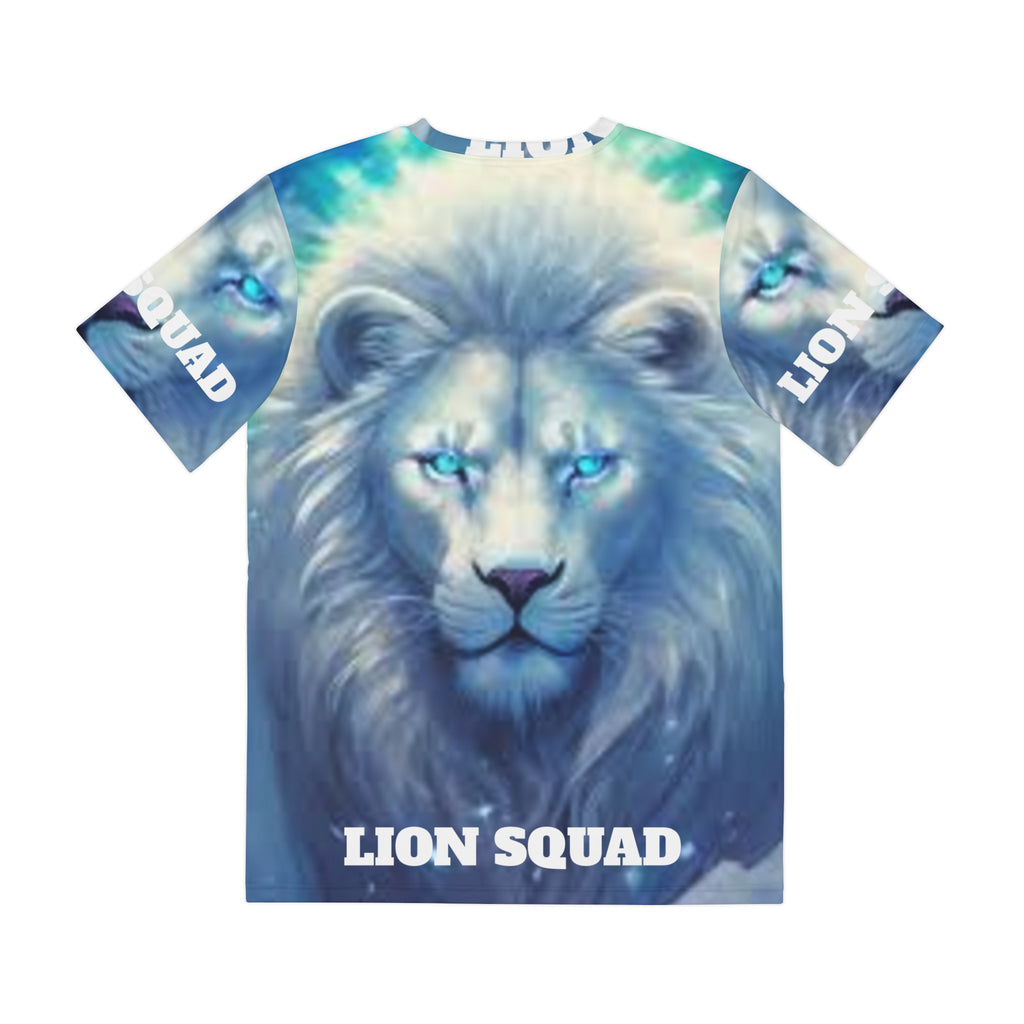 Lion Squad All-Over Print Tee — Blue Mystic Lion Graphic Shirt