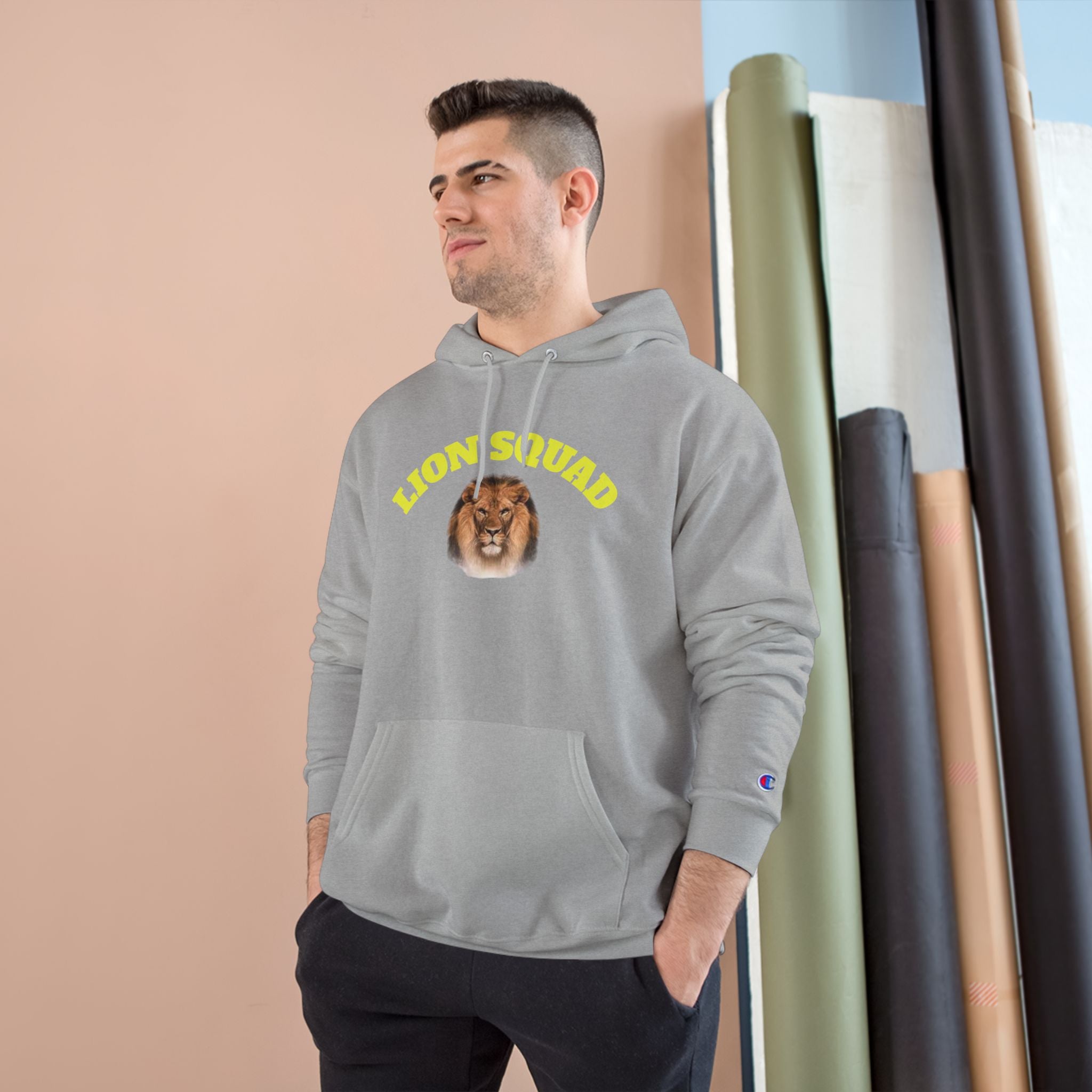 Lion Squad Hoodie — Lion Face Graphic Champion Hoodie